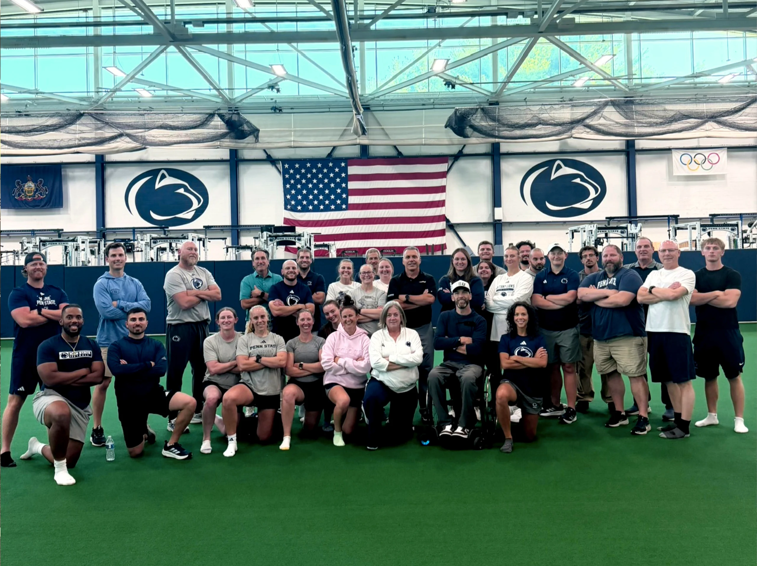 Anatomy of Speed Live Coach certification group photo at Penn State in August 2026